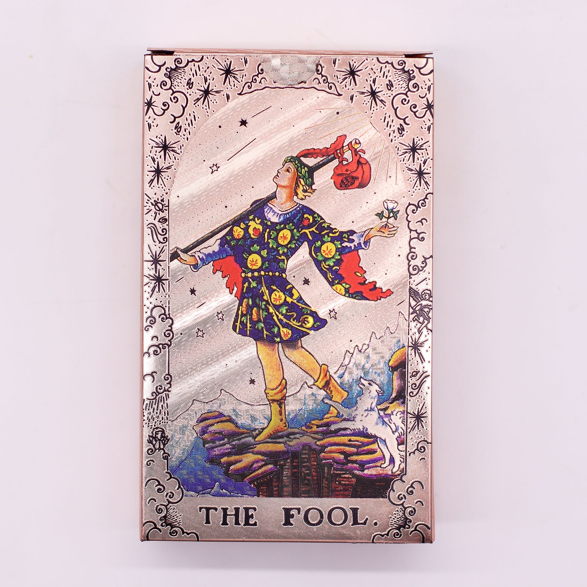 Set de cartas de Tarot con foil en oro rosa - Fase lunar - con folleto