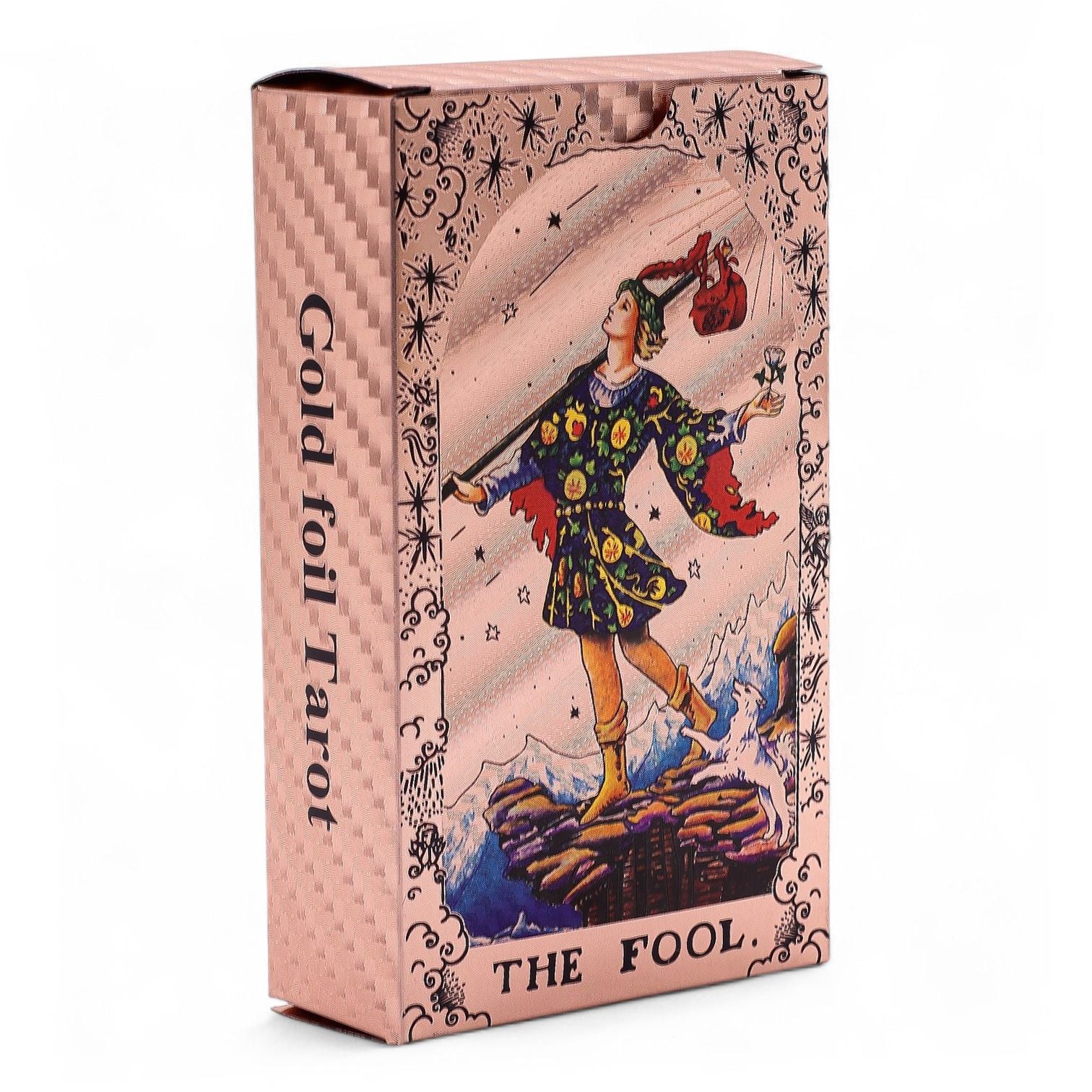 Set de cartas de Tarot con foil en oro rosa - Fase lunar - con folleto